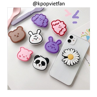 Kẹp điện thoại dán ốp chống mỏi tay Popsocket chất liệu sillicon cao cấp pop up hình gấu trúc ngộ nghĩnh cute