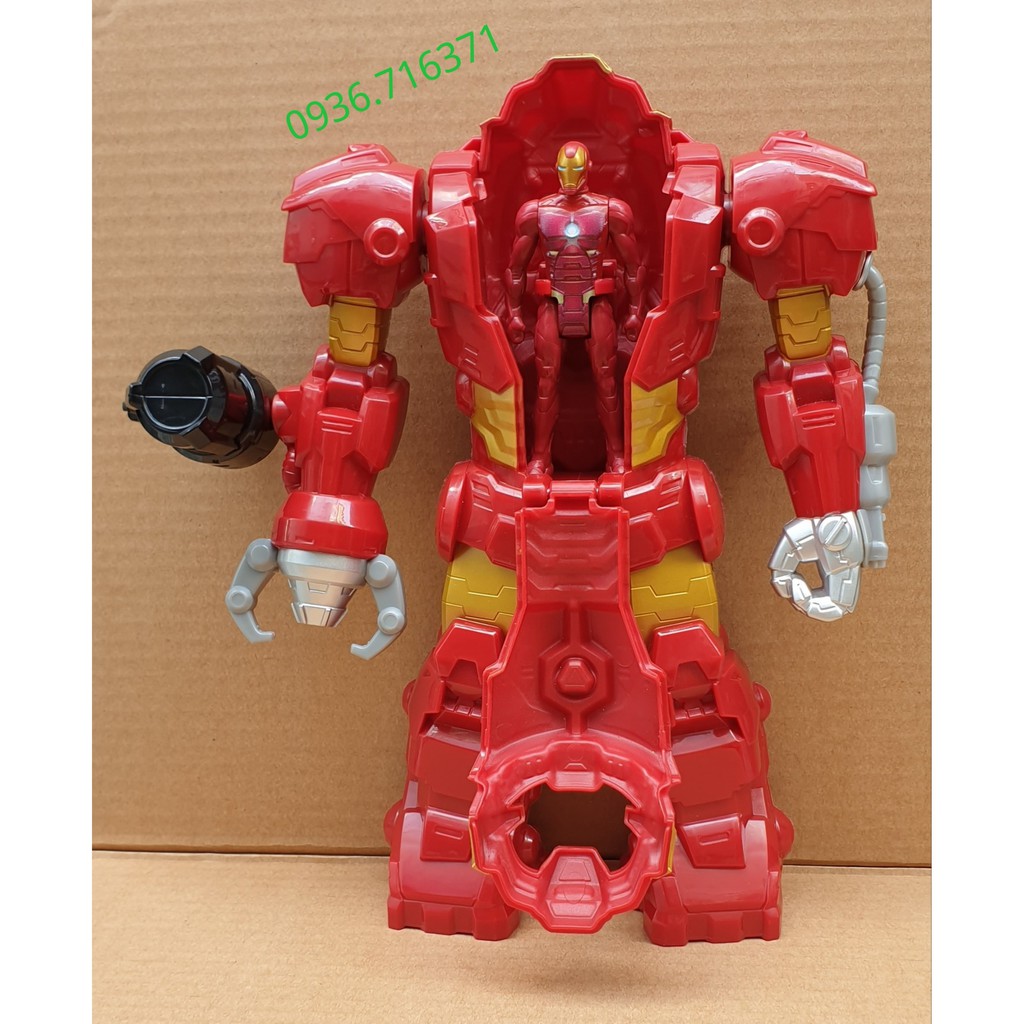 Mô hình nhân vật Robot 2 trong 1 Marvel Super Hero Adventures cao 26cm hàng Hasbro