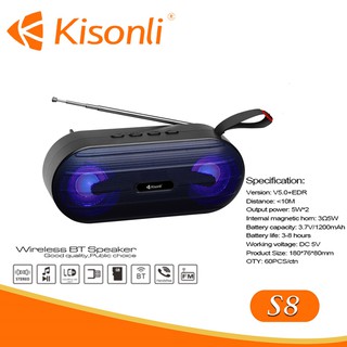 [SALE GIÁ SỐC] Loa Bluetooth Kisonli S8