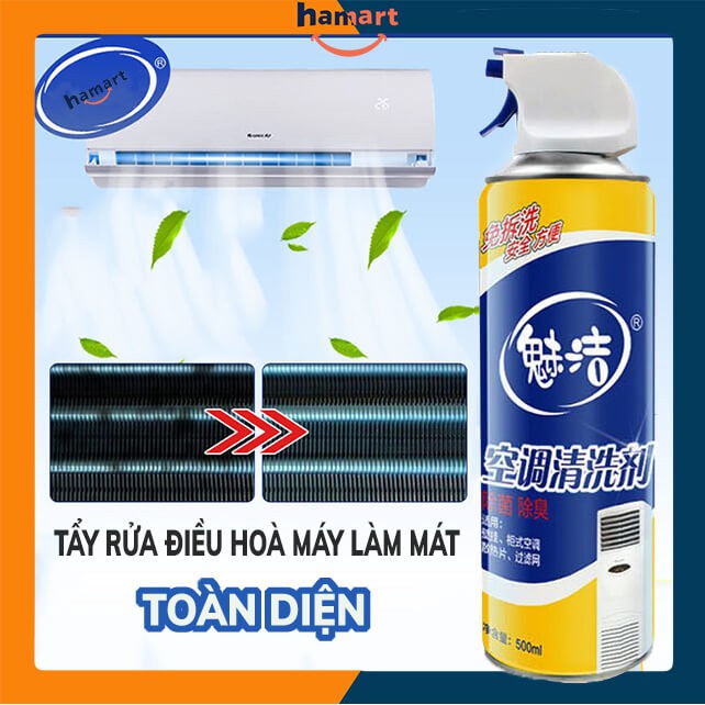 Bình Xịt Vệ Sinh Máy Lạnh Tạo Bọt 500ML Tẩy Rửa Đa Năng Quạt Điều Hoà Máy Làm Mát Toàn Diện