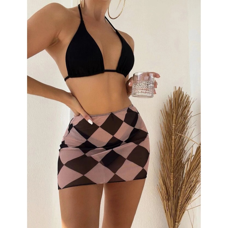 Bộ Đồ Bơi Bikini Ôm Dáng In Họa Tiết Mặt Trời Gợi Cảm Cho Nữ