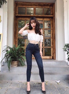 Quần Jean Cạp Cao Siêu Co Giãn