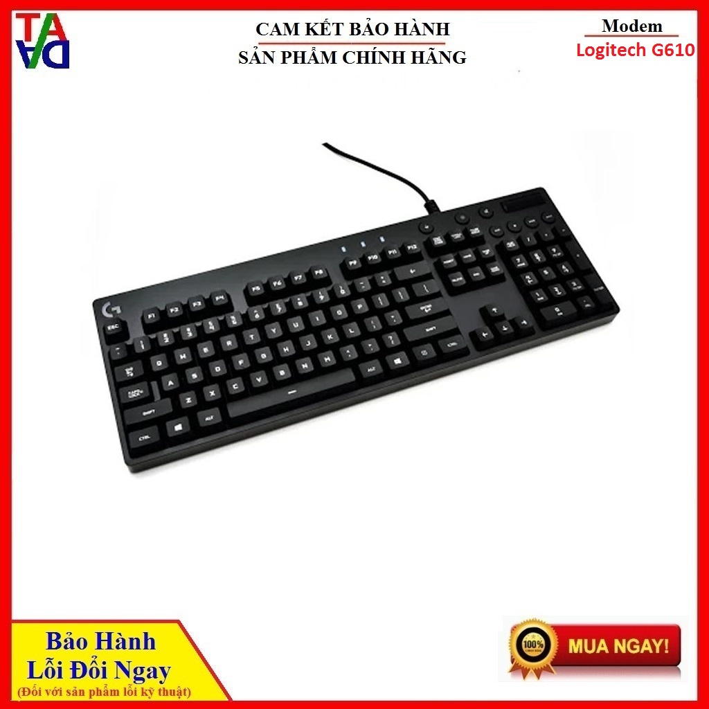 Bàn phím cơ Logitech G610 Orion Blue (Cherry Blue switch) - Hàng chính hãng - Bảo hành 24 tháng
