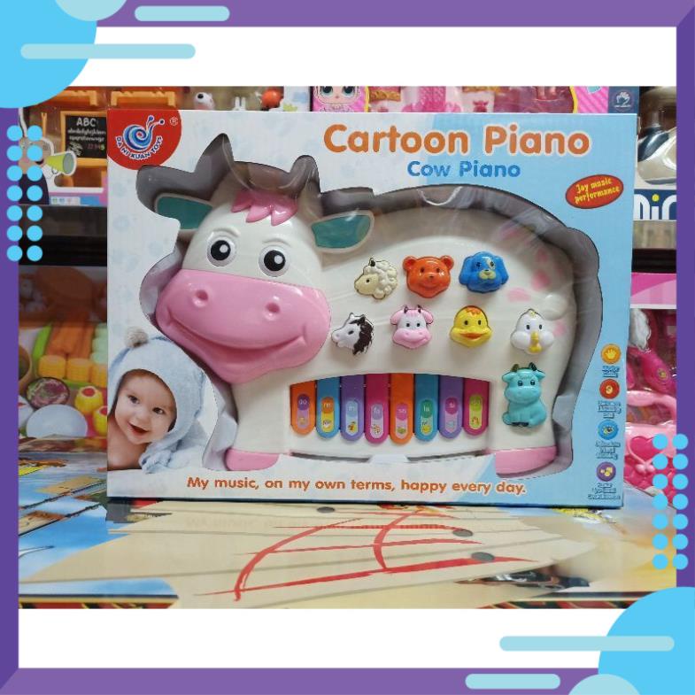 552 Hộp Đàn Piano hình con bò sữa đáng yêu COW PIANO, có nhạc và đèn phát sáng