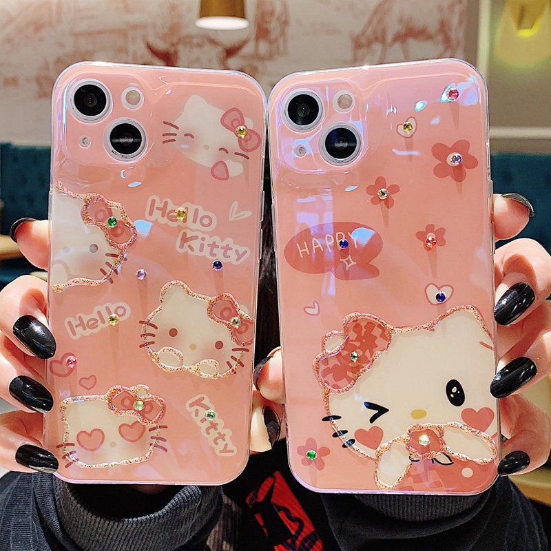 Ốp Điện Thoại Silicon Mềm Họa Tiết Hello Kitty Dễ Thương Cho iPhone13 12 11promax xs 8plus xr 7