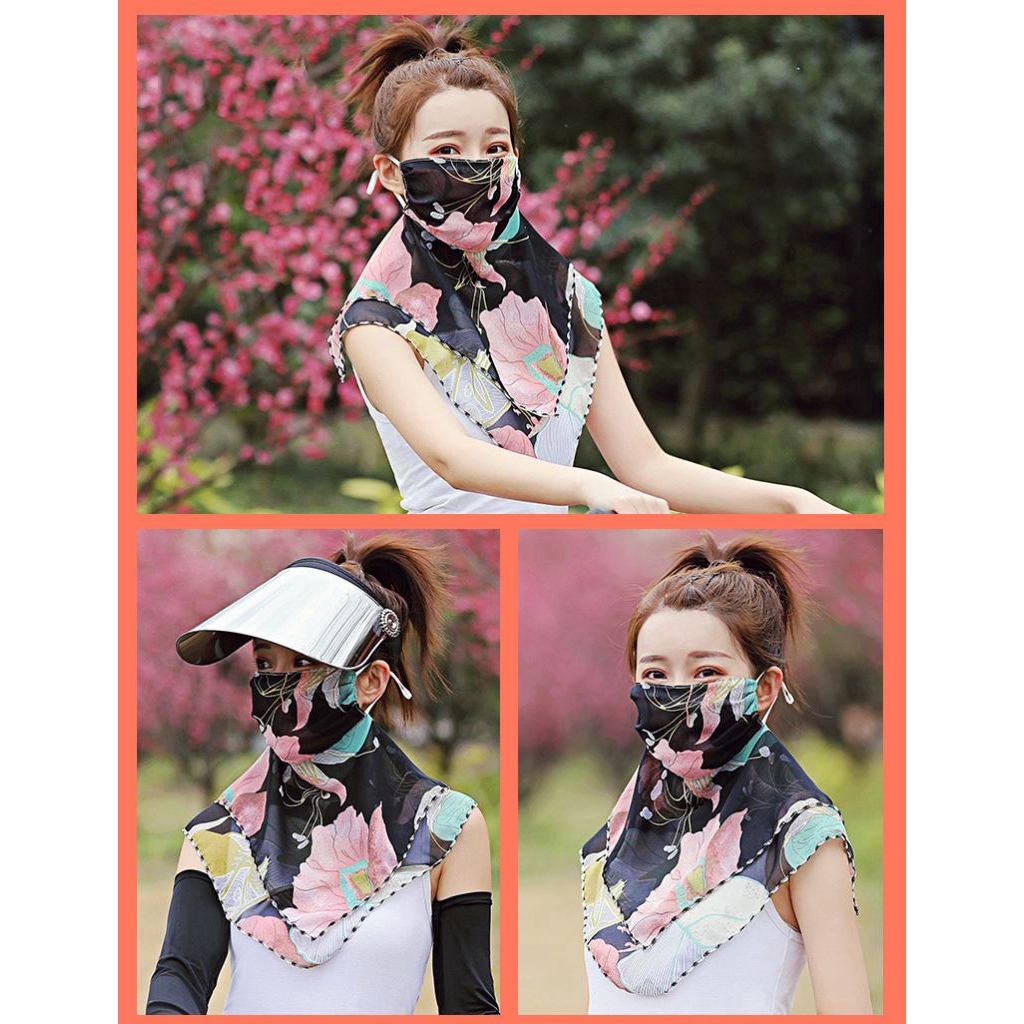 【new】 Printed chiffon sunshade cycling wind dust mask face towel collar cool don't frowsty outdoor cycling masks MKS | BigBuy360 - bigbuy360.vn