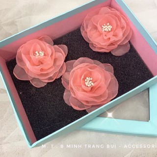 set hoa lụa cài đầu