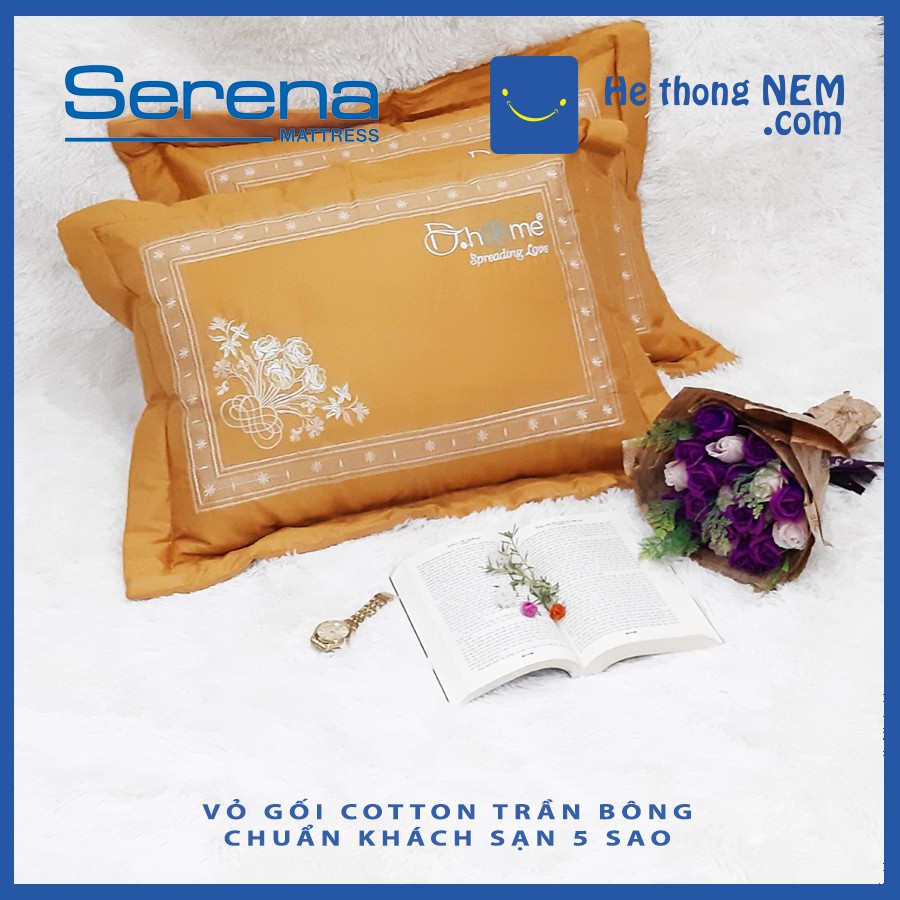 Vỏ Gối Nằm SERENA Áo Gối Cotton Cao Cấp Bộ Vỏ Áo Gối Chần Bông Chuẩn Khách Sạn 5 Sao - Hệ Thống Nệm