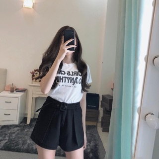 Quần short giả váy kèm belt