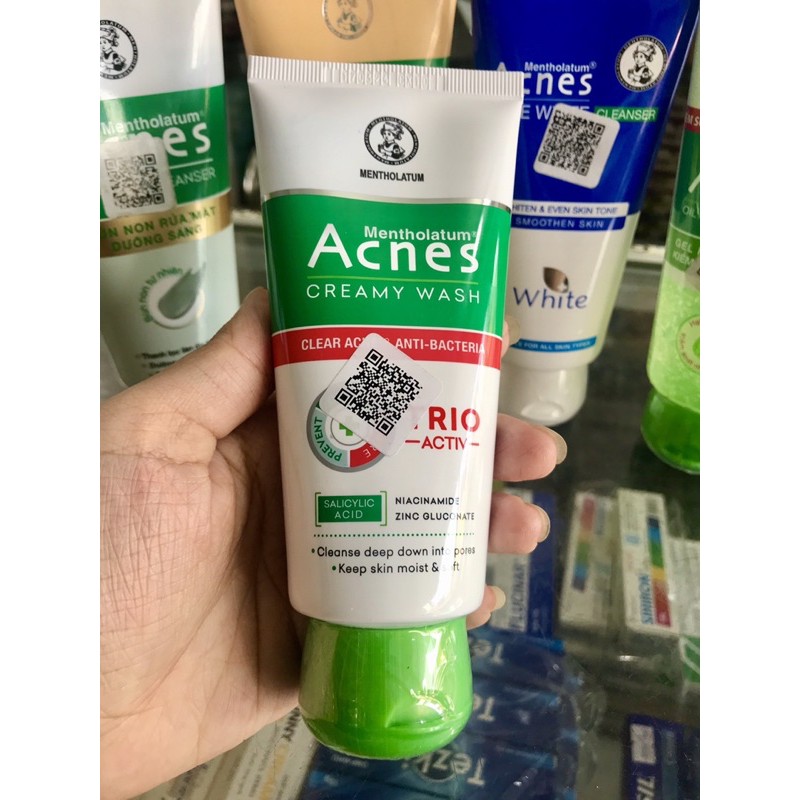 SỮA RỬA MẶT ACNES CREAMY WASH - NGĂN NGỪA MỤN