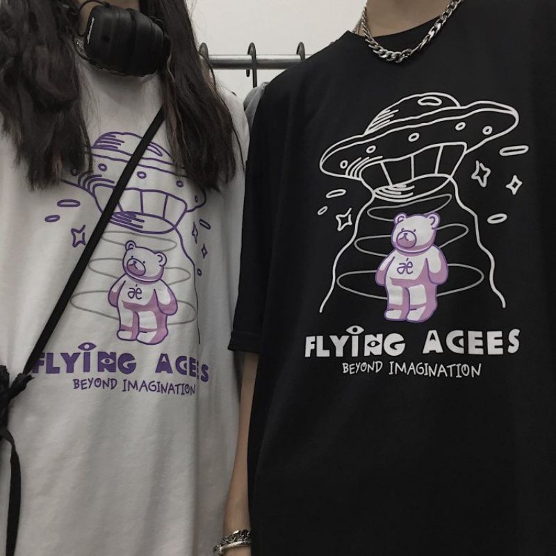 Áo thun tay lỡ unisex Gấu Vũ trụ