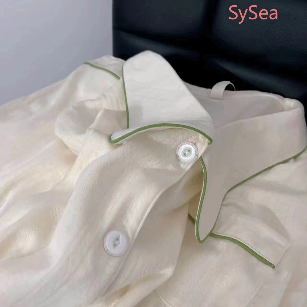 Bộ Đồ Ngủ Kiểu Pháp Thiết Kế Đơn Giản Thời Trang Mùa Thu Cho Nữ