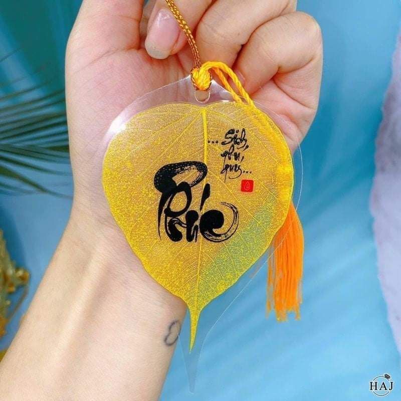 phụ kiện lá bồ đề để ví, ốp điện thoại