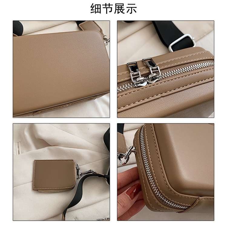 Túi đeo chéo JASMIN NOIR da PU kiểu dáng vuông phong cách cổ điển đơn giản dành cho nữ