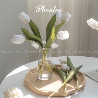 Hoa giả decor - Hoa tulip giả 1 bông trang trí phòng để bàn Phanlee chất liệu lụa cao cấp giống thật có 4 màu lựa chọn
