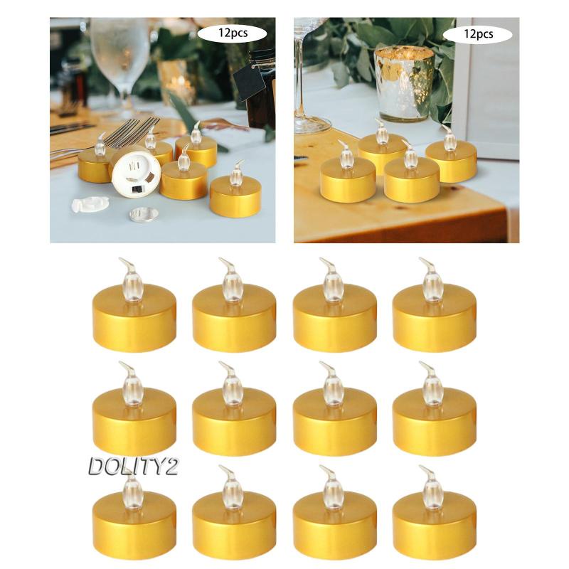 [Dolity2] X Đèn LED Nhỏ Hình Nến Trang Trí Tiệc Trà Sinh Nhật Điện Tử