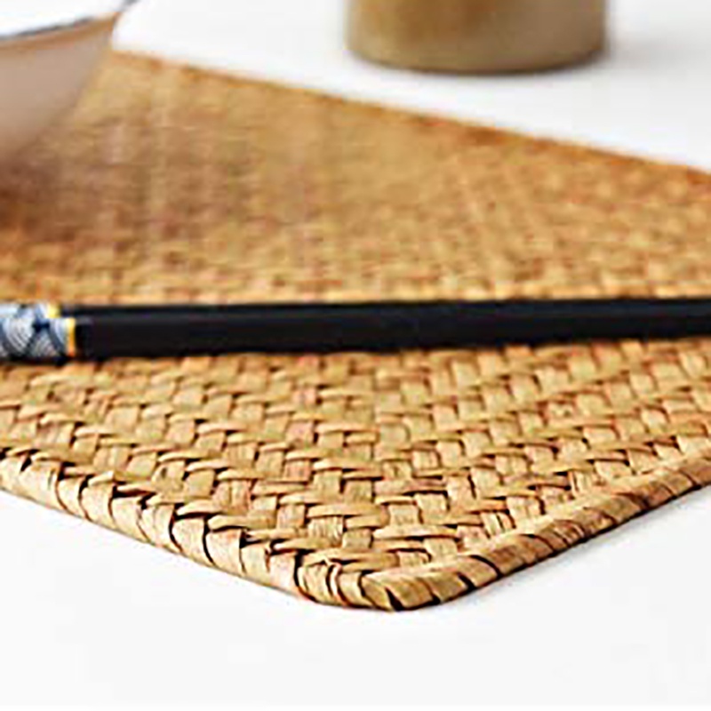 Bộ 3 Tấm Lót Bàn Ăn Bằng Cỏ Biển Tự Nhiên Hình Chữ Nhật 17.7inch x 12inch