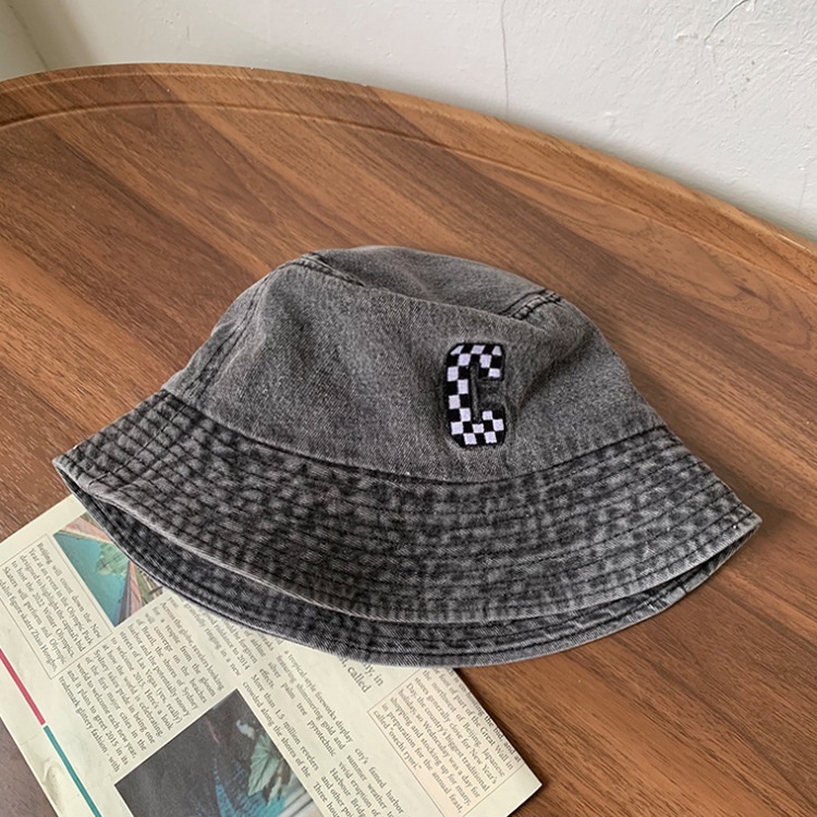 Nón Tai Bèo Họa Tiết Chữ C Phong Cách Cao Bồi Hàn Quốc Cho Nữ