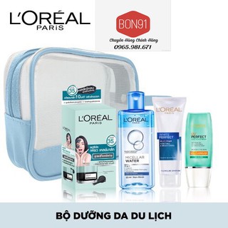 (Tặng túi travel kit) Bộ dưỡng da du lịch Loreal Travel Kit