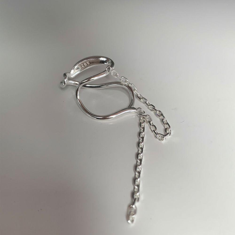 Khuyên Kẹp Vành Tai Dây Xích Giả Không Cân Xứng Thời Trang Punk Cho Nữ