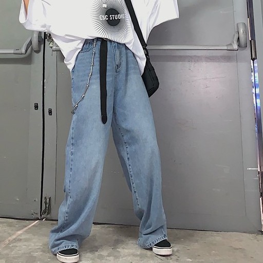 Quần Dài Lưng Cao Phong Cách Hip Hop Hàn Quốc Mới
