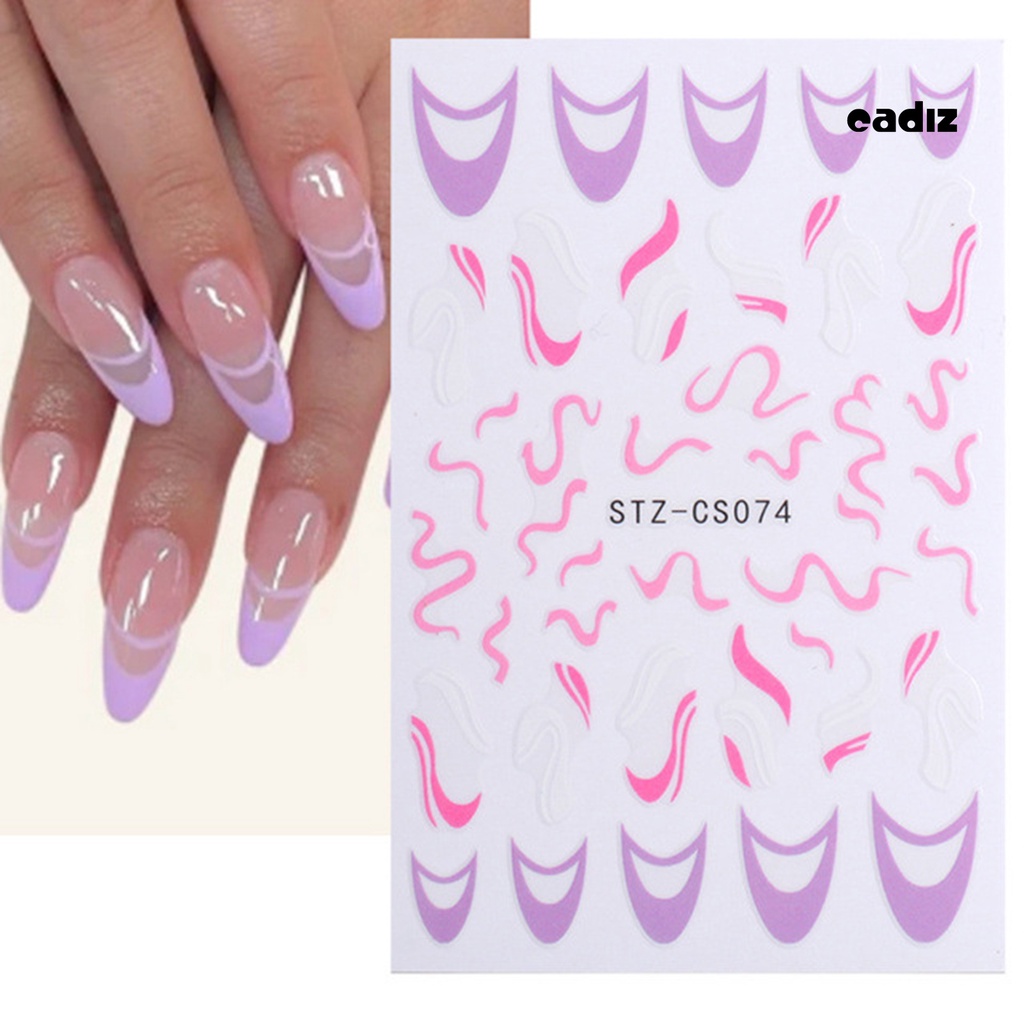 Bộ 7 Miếng Dán Móng Tay Họa Tiết Hình Học 3D Siêu Mỏng