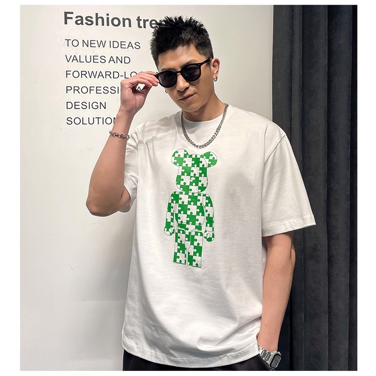 áo bearbrick nam nữ cổ tròn tay lỡ, áo thun nam nữ thun Cotton co giãn 4 chiều Unisex