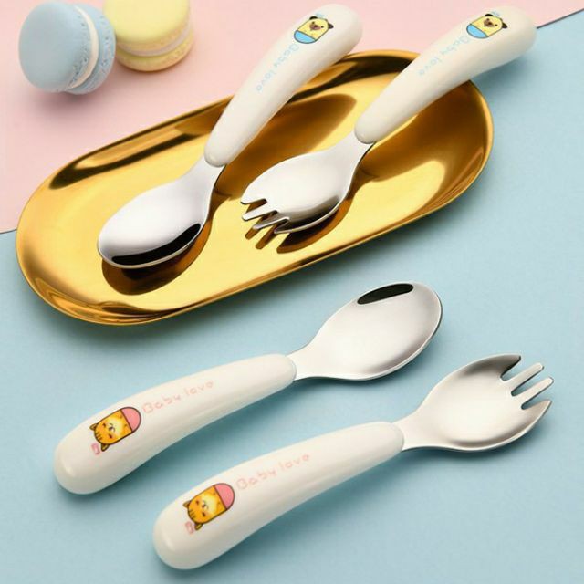 Bộ thìa dĩa ăn dặm Baby Love [có kèm hộp đựng]