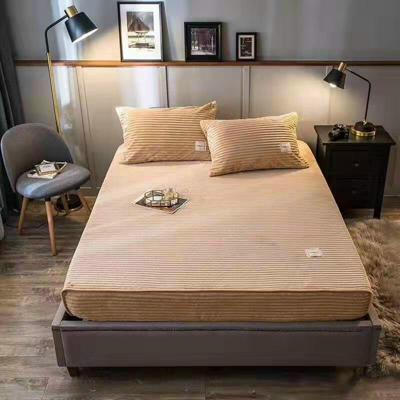 Ga gối nỉ nhung tăm một màu ấm áp sang trọng (kèm 2 vỏ gối)