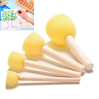 2vn 4 trẻ em xốp sơn bàn chải tay cầm bằng gỗ trẻ em tranh graffiti 4 kích thước pp0622