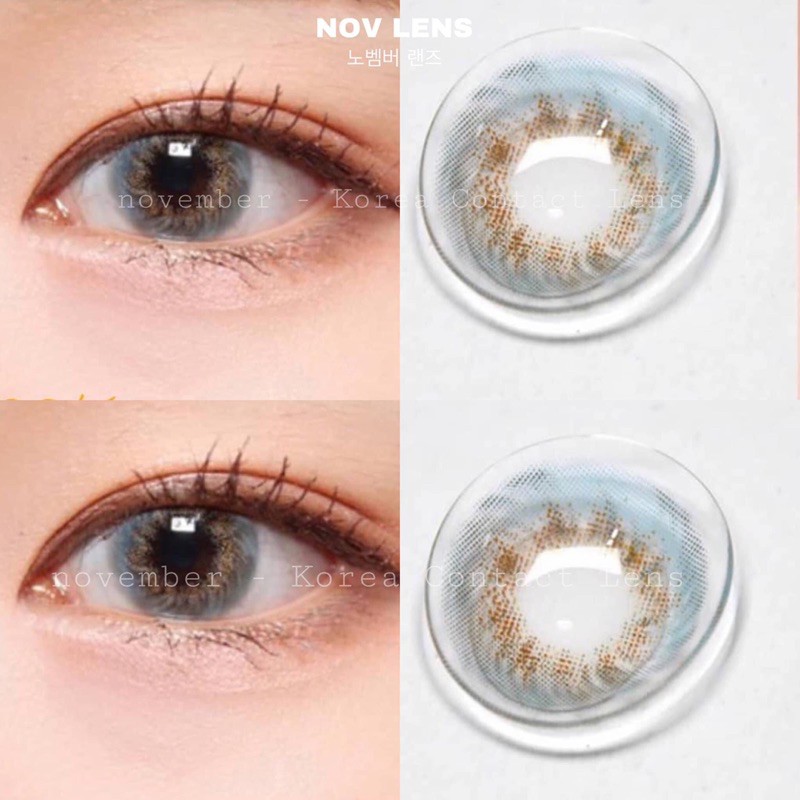 Kính áp tròng màu xanh biển vân xoáy Caribe Blue Hàn Quốc