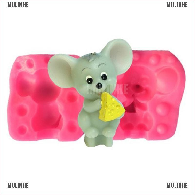 Khuôn Silicon Mềm Tạo Hình Chuột 3D Làm Bánh Kẹo / Xà Phòng