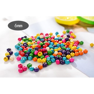 50gr hạt gỗ tròn nhiều màu