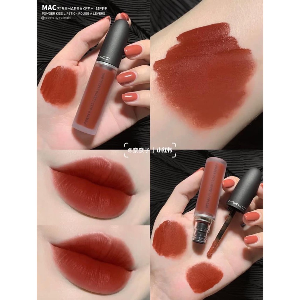 CHÍNH HÃNG - Son MAC powder kiss màu 925 Marrakesh mere kem và thỏi