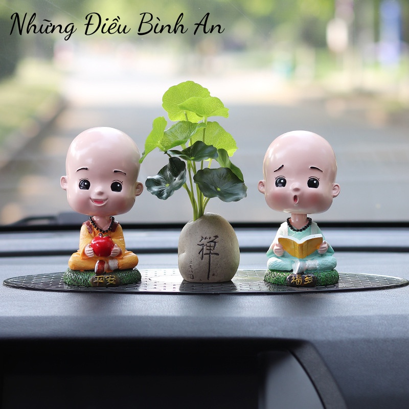 Tiểu cảnh trang trí nội thất ô tô, tượng, bàn làm việc/ Lọ lá sen trang trí 💕FREESHIP 50k💕 - Những Điều Bình An