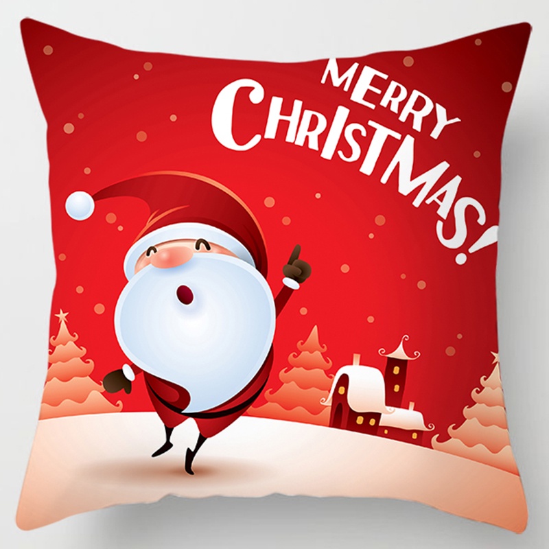 Vỏ gối dạng vuông in họa tiết phong cách Giáng sinh dùng cho trang trí nội thất | BigBuy360 - bigbuy360.vn