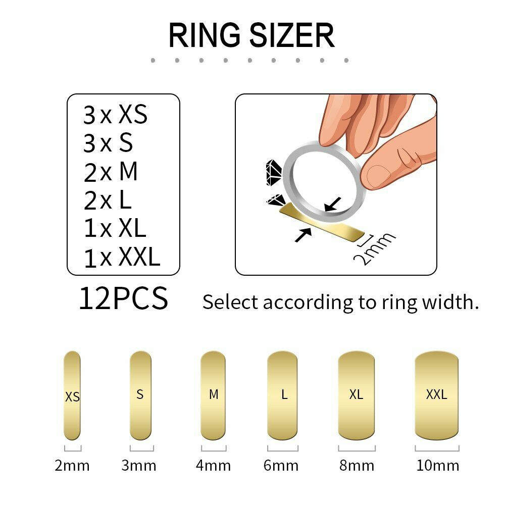 Set 12 Miếng Silicon Trong Suốt Điều Chỉnh Kích Thước Nhẫn Vô Hình