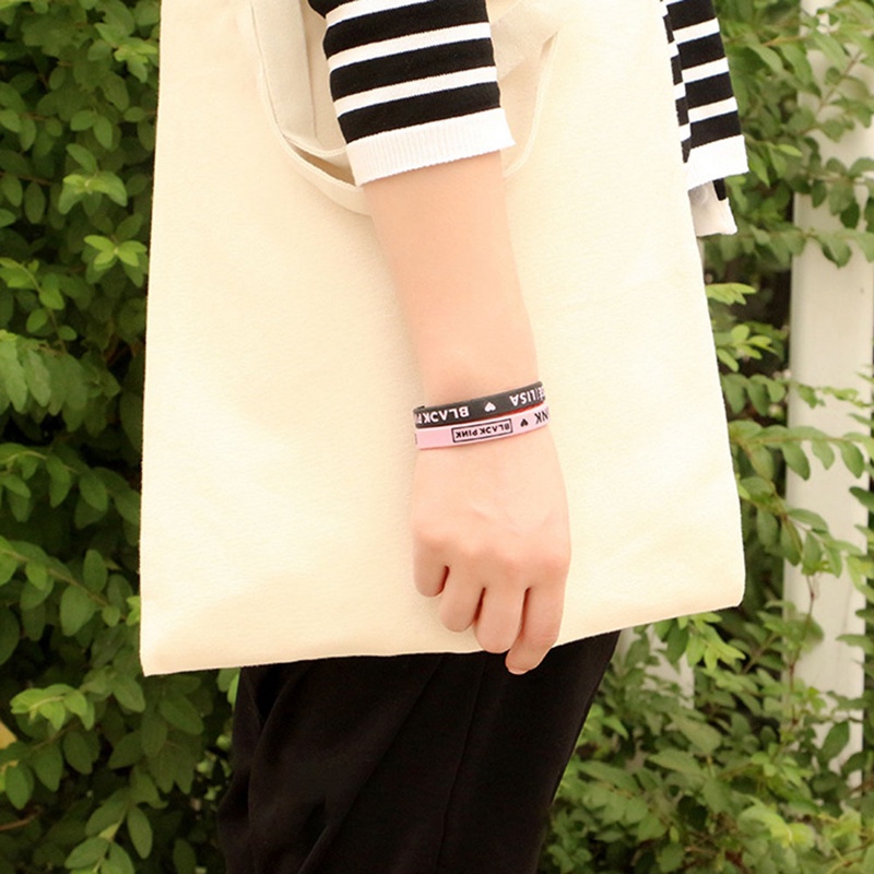 Bộ vòng tay bằng gel silica chủ đề KPOP BLACKPINK LISA ROSE JISOO JENNIE