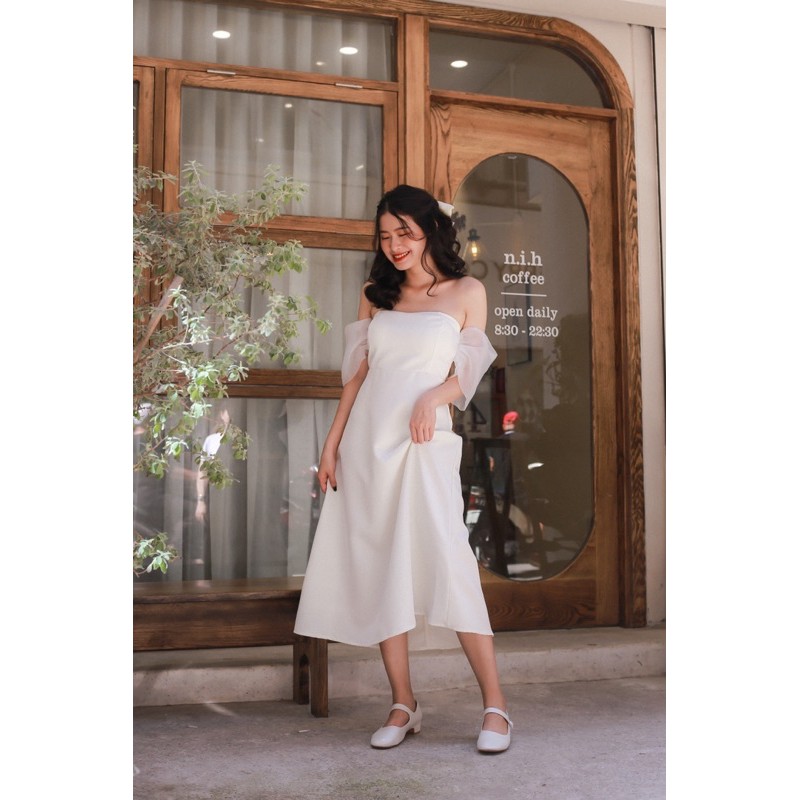 Đầm dự tiệc dạ hội đi chơi irenne dress  váy quây thêm tay bồng caocaobycaochen 2 màu đen trắng có bigsize