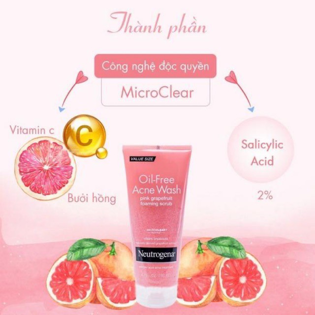 Sữa Rửa Mặt Neutrogena Bưởi Hồng Dịu Nhẹ