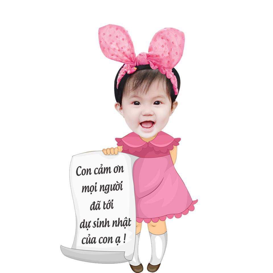 Chibi sinh nhật cho bé gái, trang trí thôi nôi, sự kiện dễ thương cao 30cm
