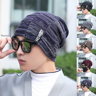 Hat Causal Knit Crochet Outdoor Skiing Slouch Stretch Beanie Unisex Winter Fleece Lined Baggy Headwear Fashion