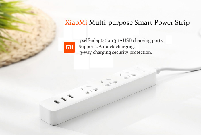 Genuine Xiaomi Smart Home Electronic Socket Quick Charge 3 USB + 3 Socket Standard EU US Extension Interface