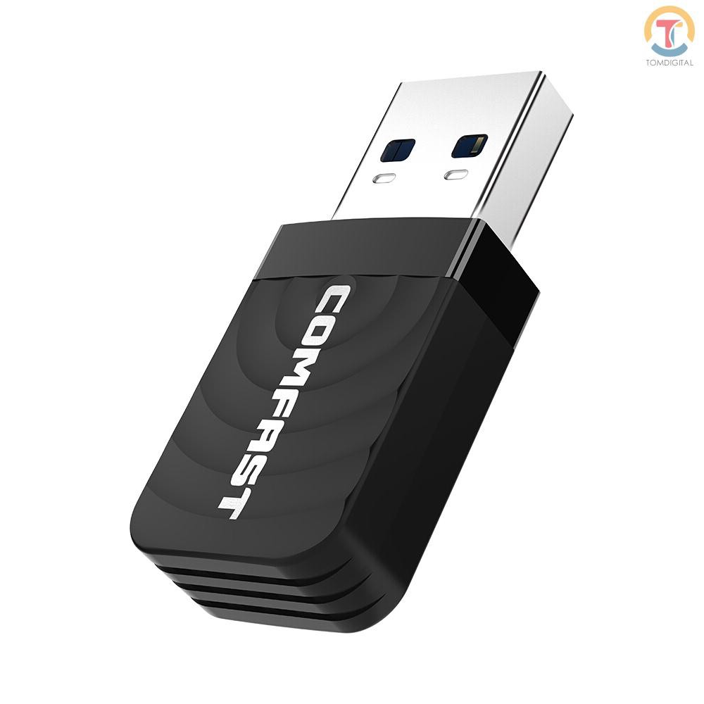 USB truyền tín hiệu wifi không dây Tgl Comfast Cf-812Ac Ac với cổng USB 1300mbps 2.4g 5.8ghz chuyên dụng