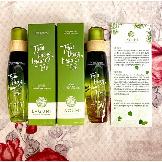 [CHÍNH HÃNG] DUNG DỊCH VỆ SINH THIÊN NHIÊN TRẦU KHÔNG TRÀM TRÀ LAGUMI AN TOÀN CHO MẸ BẦU