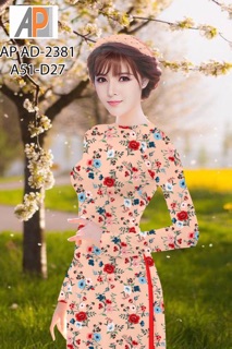 Vải áo dài in hoa hồng