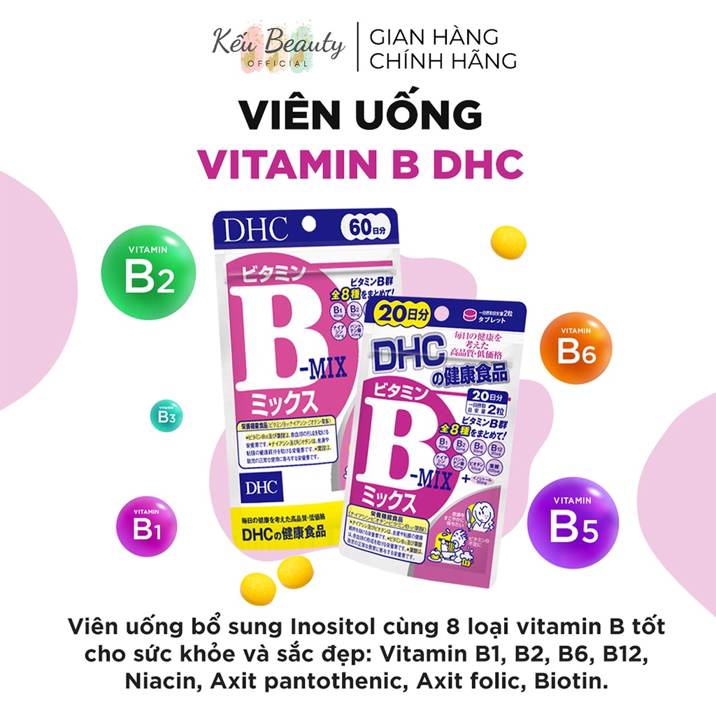 Viên uống bổ sung DHC Vitamin B Mix tăng cường bảo vệ sức khỏe và sắc đẹp 60/180 viên