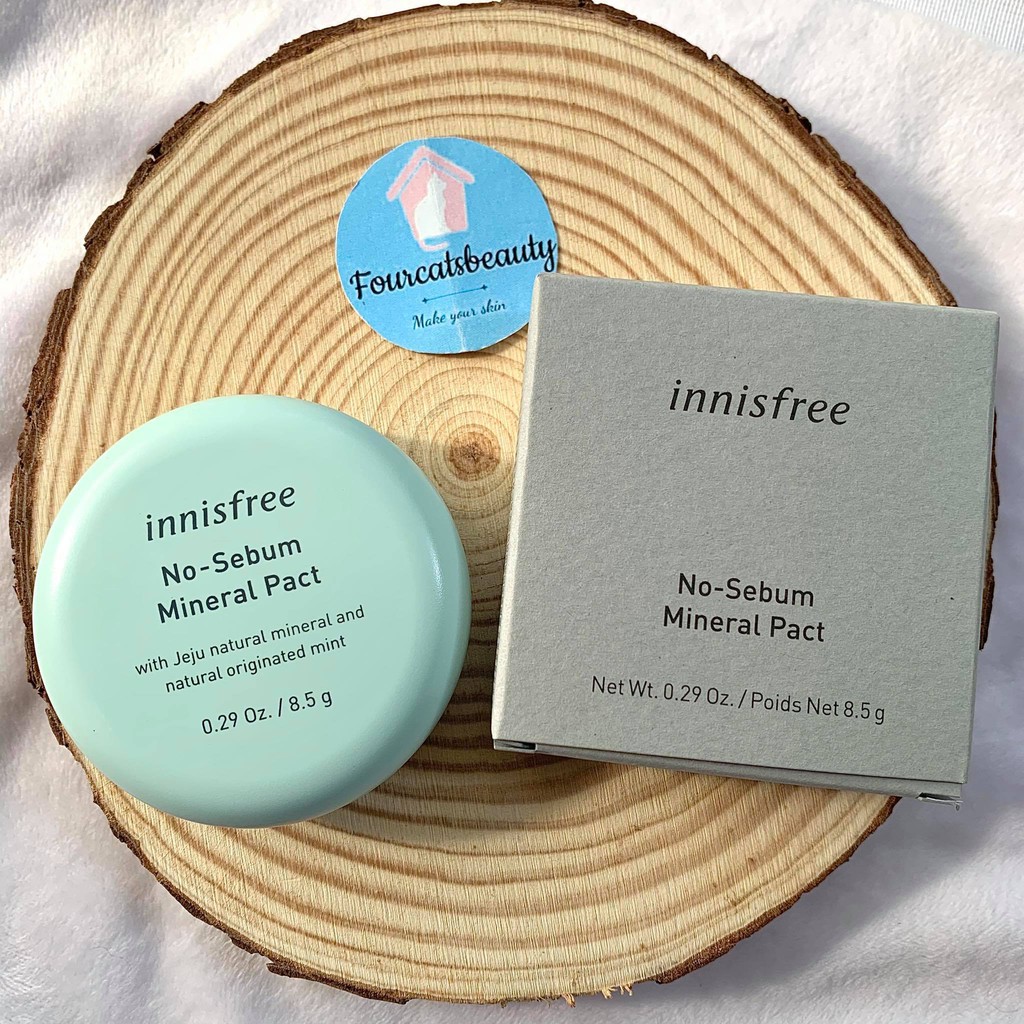 Phấn Phủ Nén Kiểm Soát Dầu Nhờn Vượt Trội, Giữ Được Lớp Makeup Lâu Trôi Innisfree No Sebum Mineral Pact 8.5gr