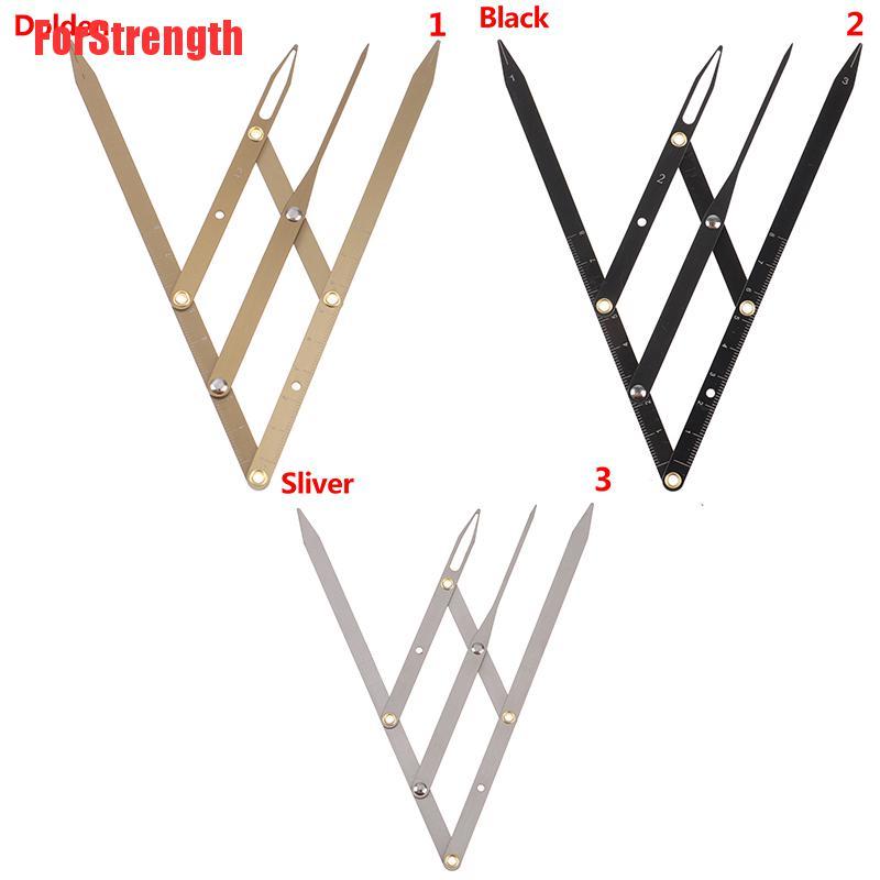 (hàng Mới Về) Thước Đo Lông Mày Bằng Thép Không Gỉ Màu Vàng Đồng Tiện Dụng