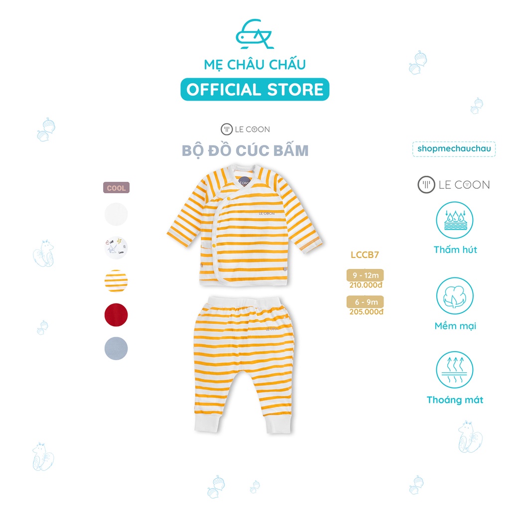 [FULL] Bộ Quần Áo Cúc Bấm Vạt Chéo Dài Tay Le coon COOL Lecoon (Size 0-3 Tháng Đến 2-3 Tuổi)
